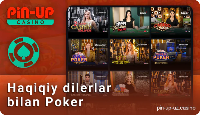 Jonli poker o'yinlari qimor qilishni istaganlar uchun PIN Up