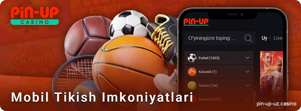 Pun Up O'zbekiston ilovasining sport tikish bo'limi