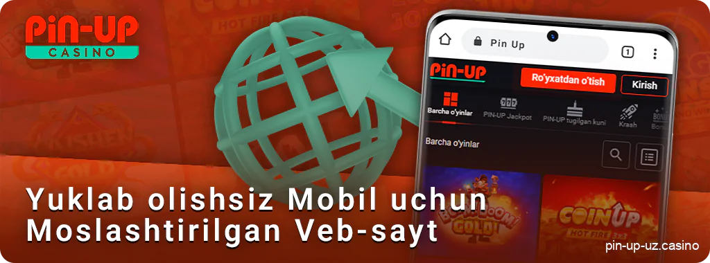 Mobil brauzerda PIN Up Casino'da o'ynang